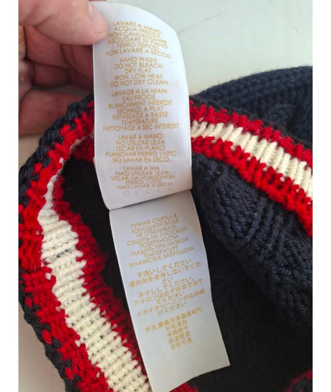 GUCCI Синяя шерстяная шапка, фото 5