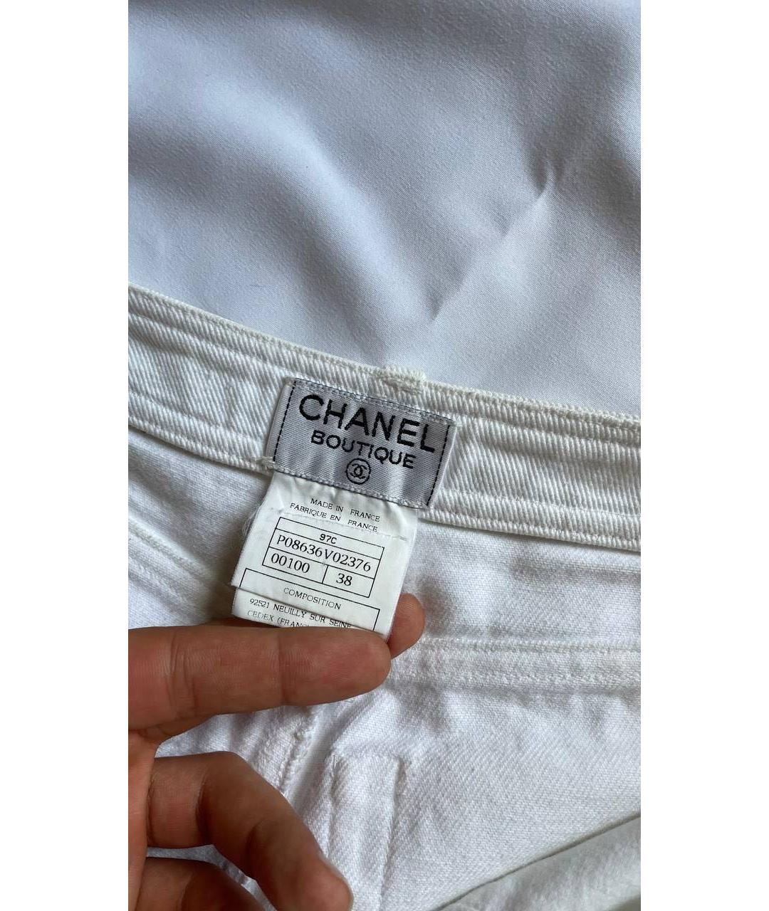 CHANEL Белые хлопковые капри, фото 4