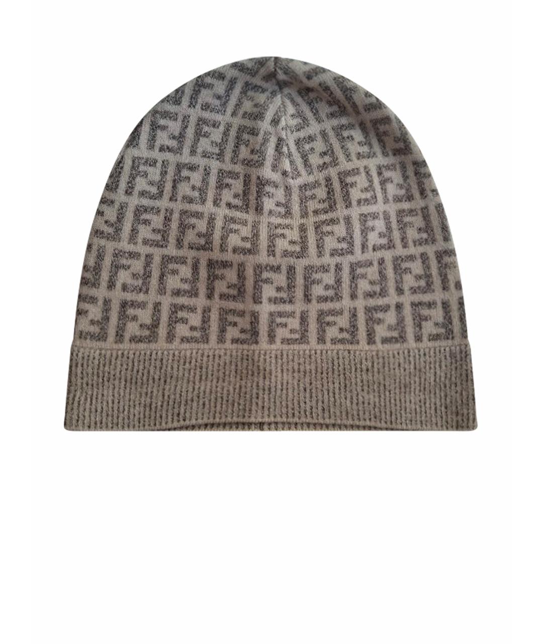FENDI Бежевая шерстяная шапка, фото 1