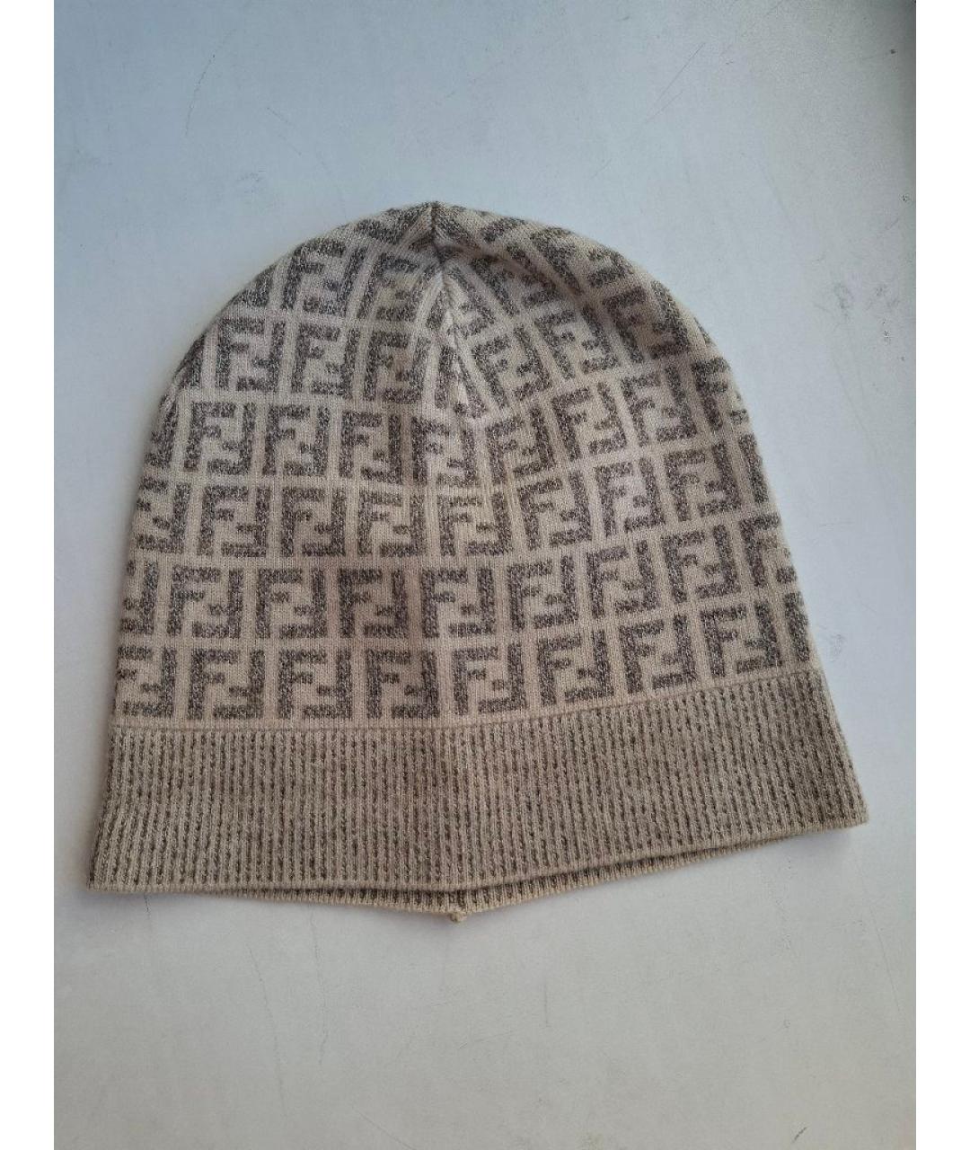 FENDI Бежевая шерстяная шапка, фото 5