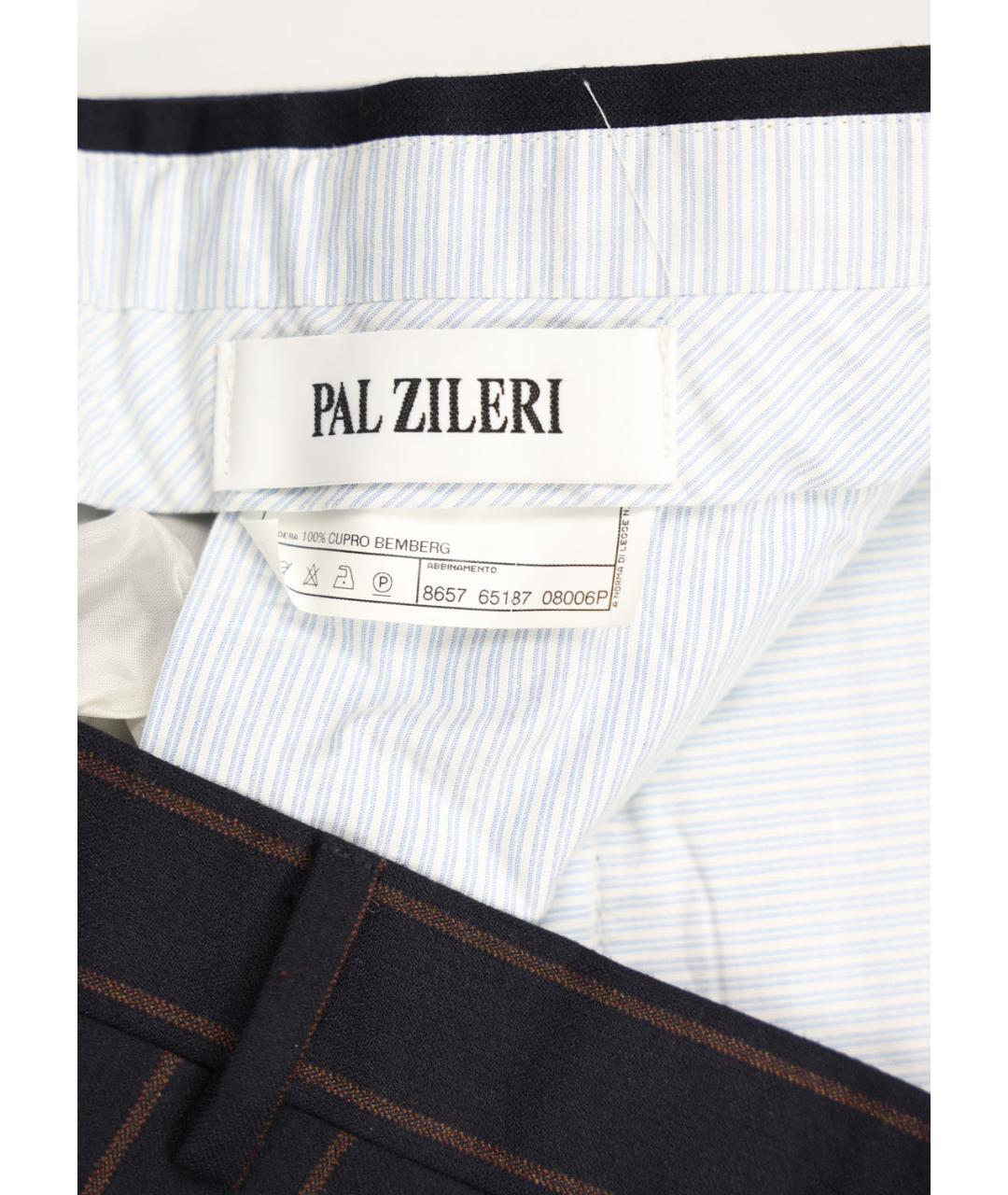 PAL ZILERI Темно-синие шерстяные классические брюки, фото 6