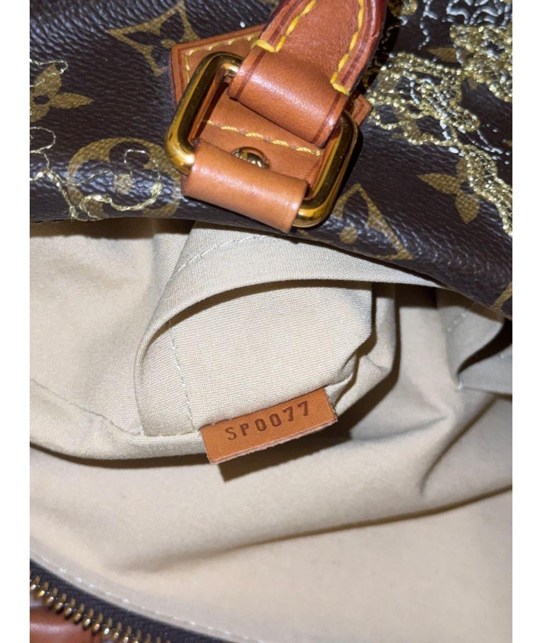 LOUIS VUITTON Коричневая кожаная сумка с короткими ручками, фото 7