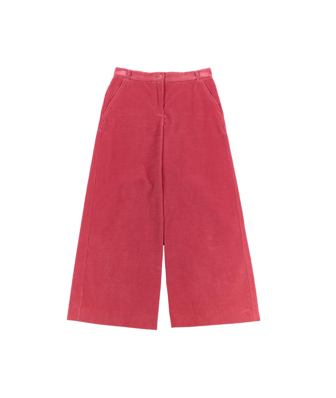 MAX MARA Розовые хлопковые брюки широкие, фото 5