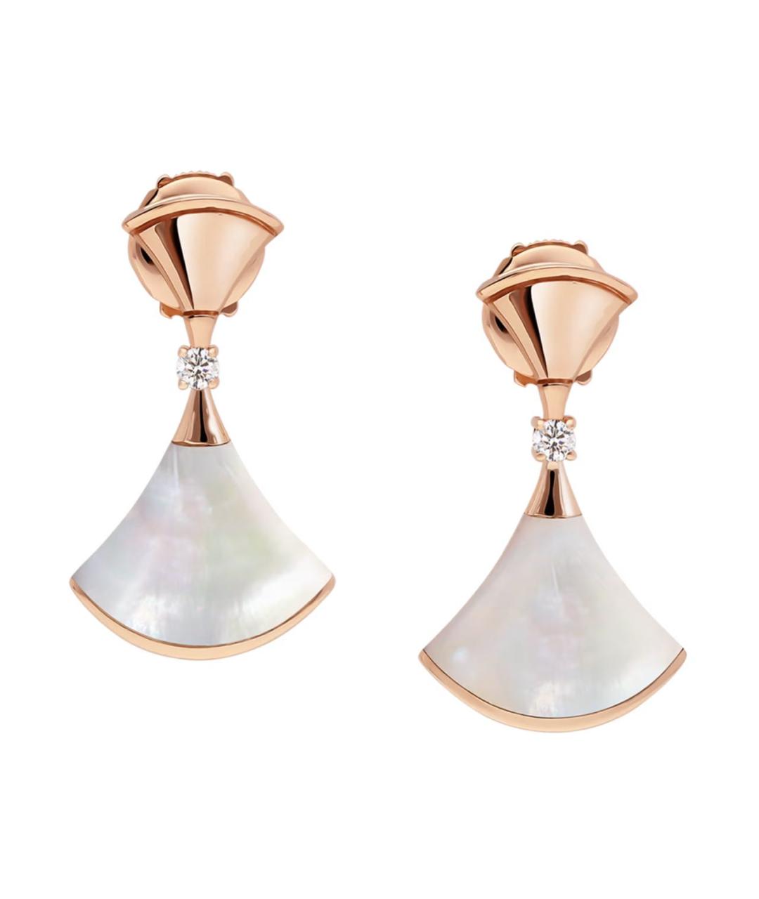 BVLGARI Белые серьги из розового золота, фото 1