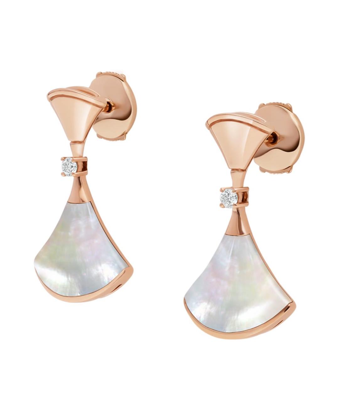 BVLGARI Белые серьги из розового золота, фото 2