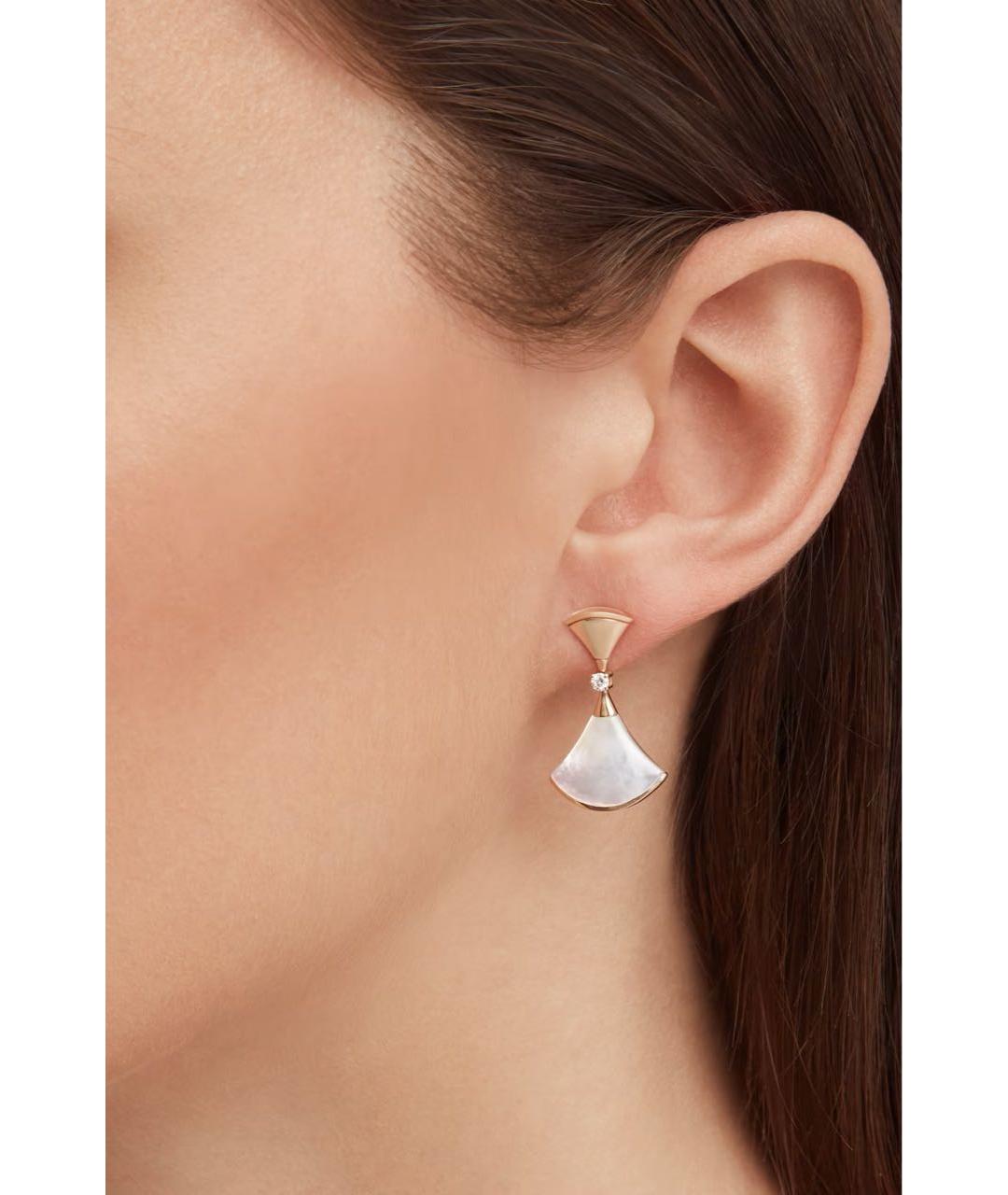 BVLGARI Белые серьги из розового золота, фото 3