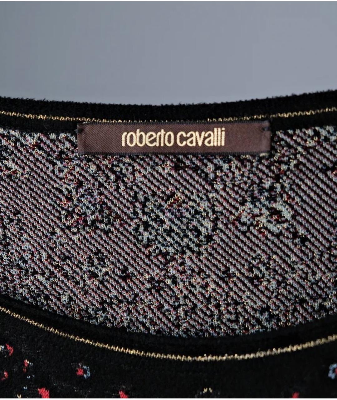 ROBERTO CAVALLI Черное вискозное повседневное платье, фото 6