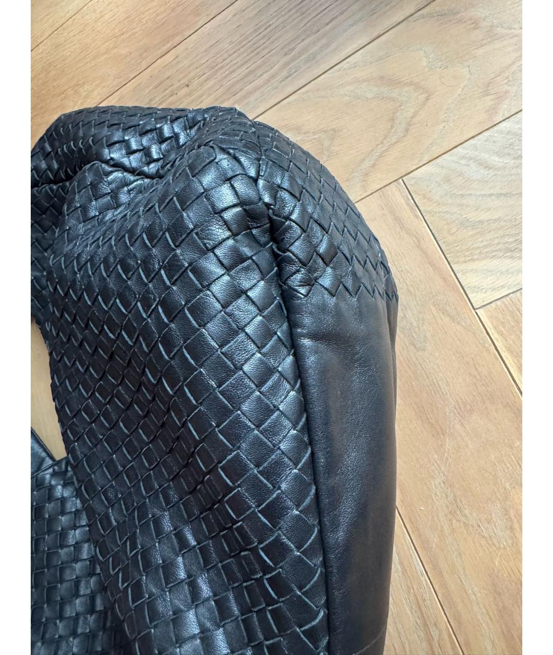 BOTTEGA VENETA Черная кожаная сумка с короткими ручками, фото 6
