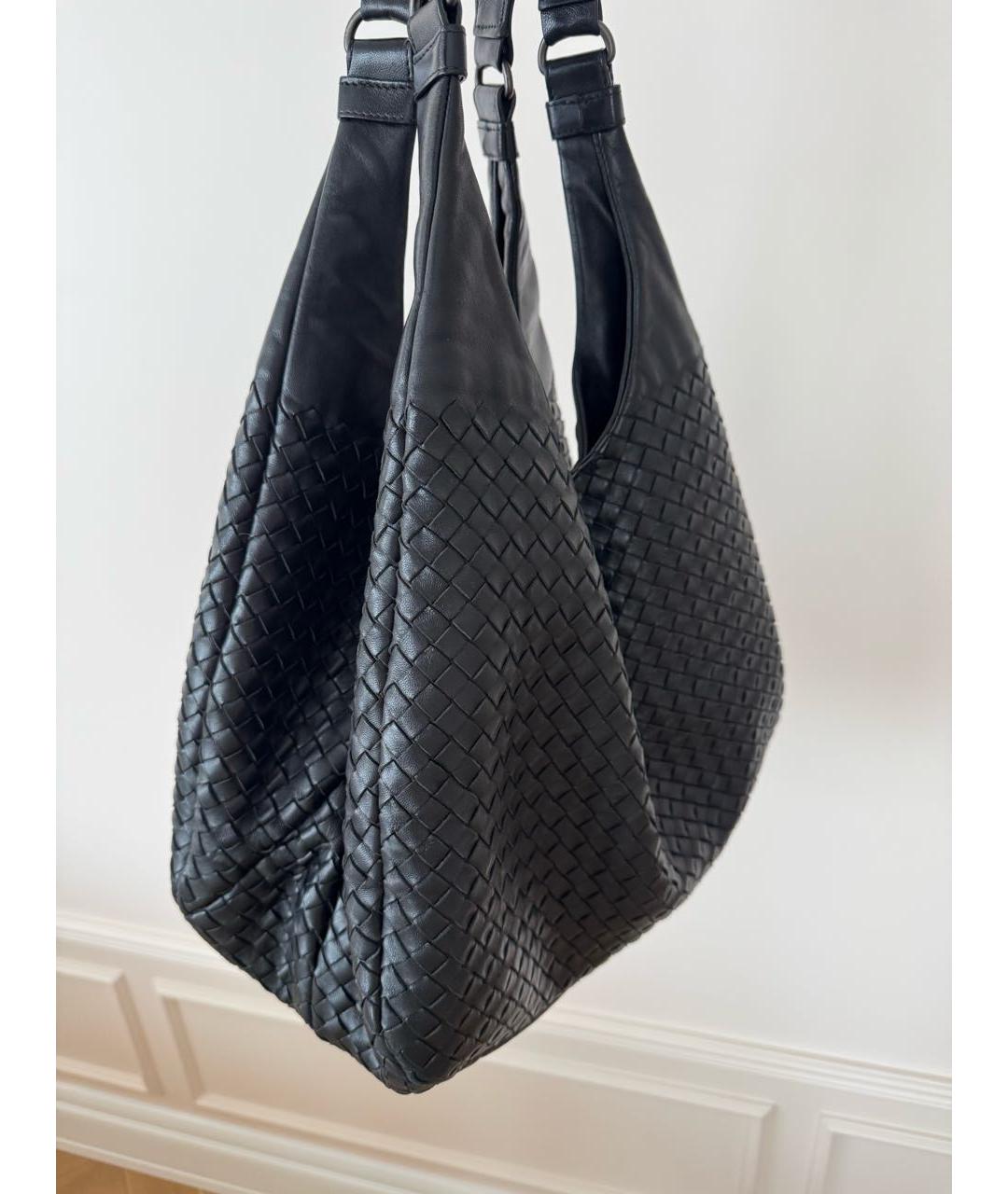 BOTTEGA VENETA Черная кожаная сумка с короткими ручками, фото 2