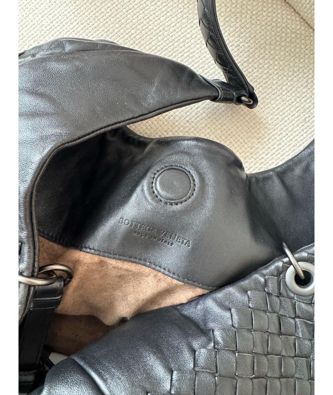 BOTTEGA VENETA Черная кожаная сумка с короткими ручками, фото 4
