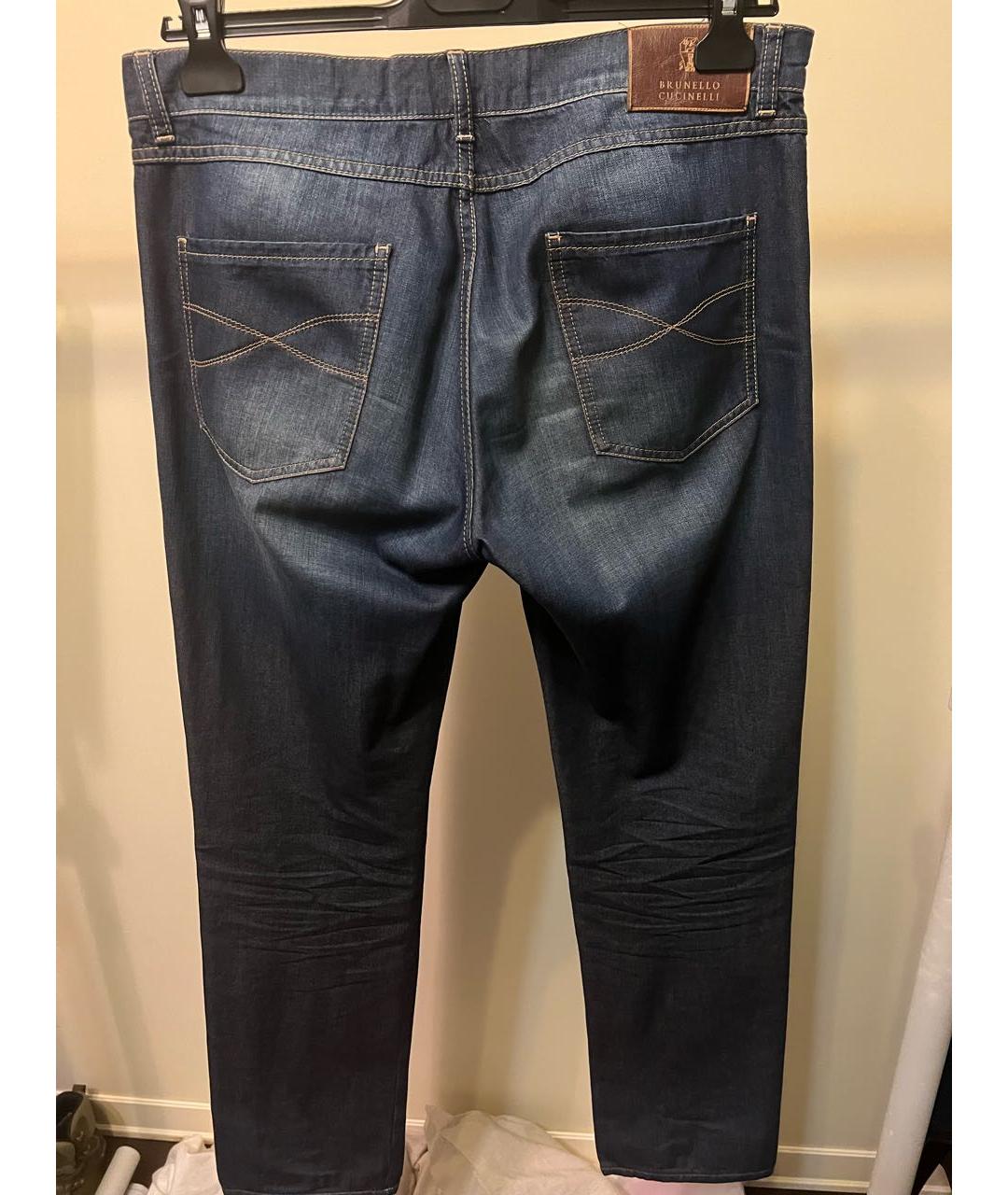 BRUNELLO CUCINELLI Синие хлопковые джинсы скинни, фото 2