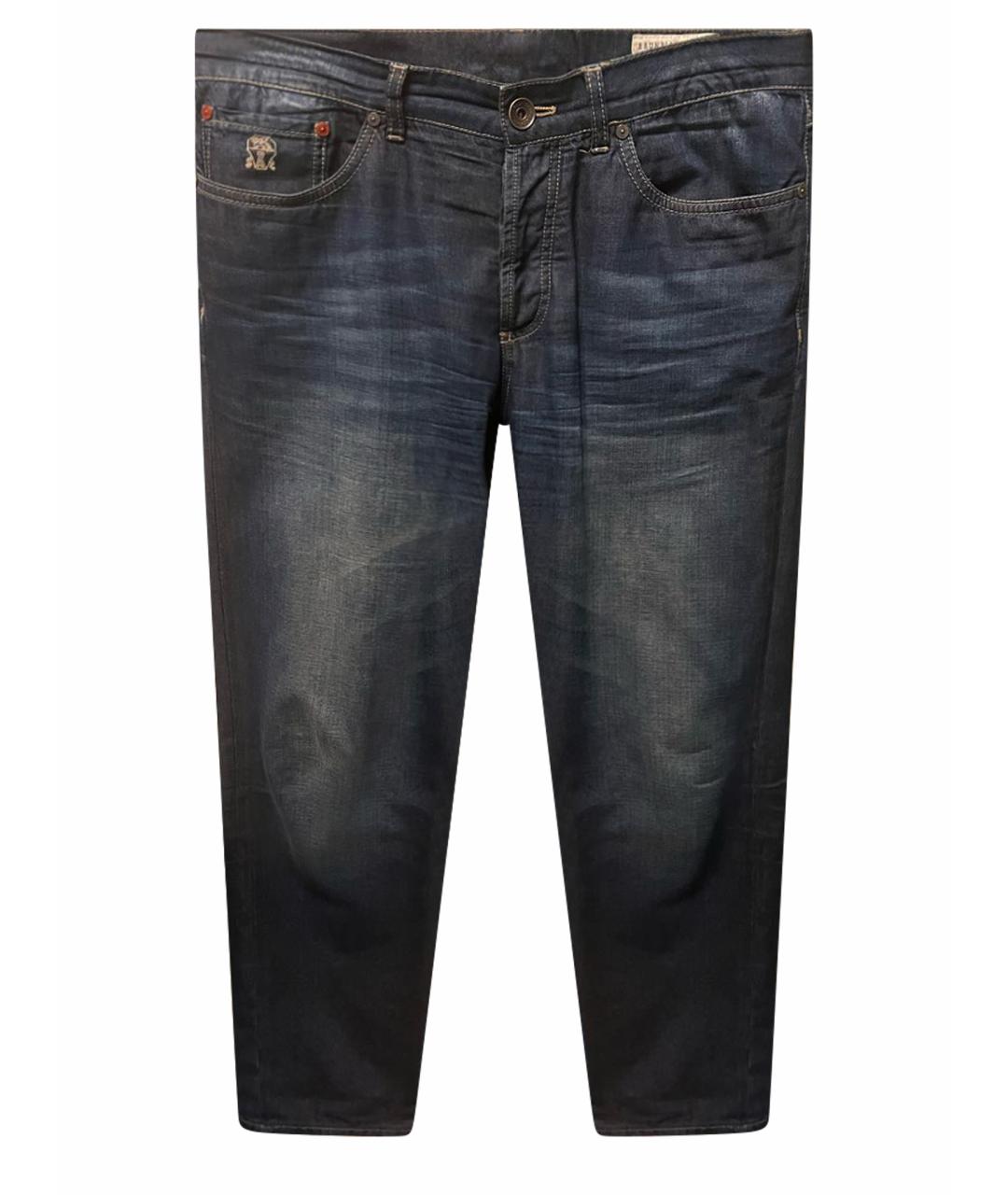 BRUNELLO CUCINELLI Синие хлопковые джинсы скинни, фото 1
