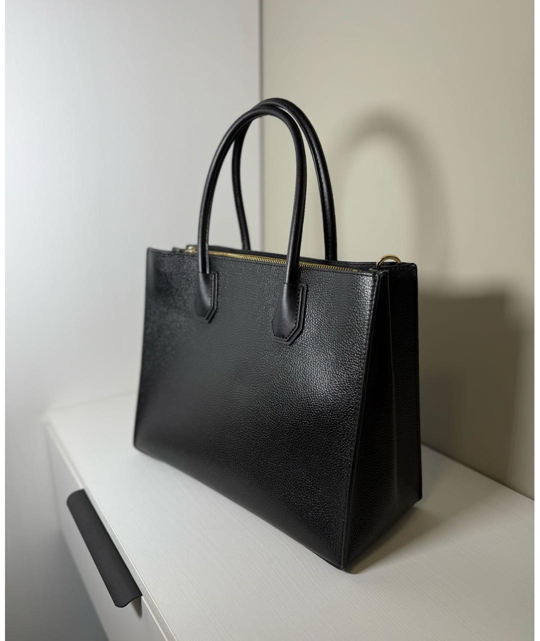 MICHAEL KORS Черная кожаная сумка с короткими ручками, фото 3