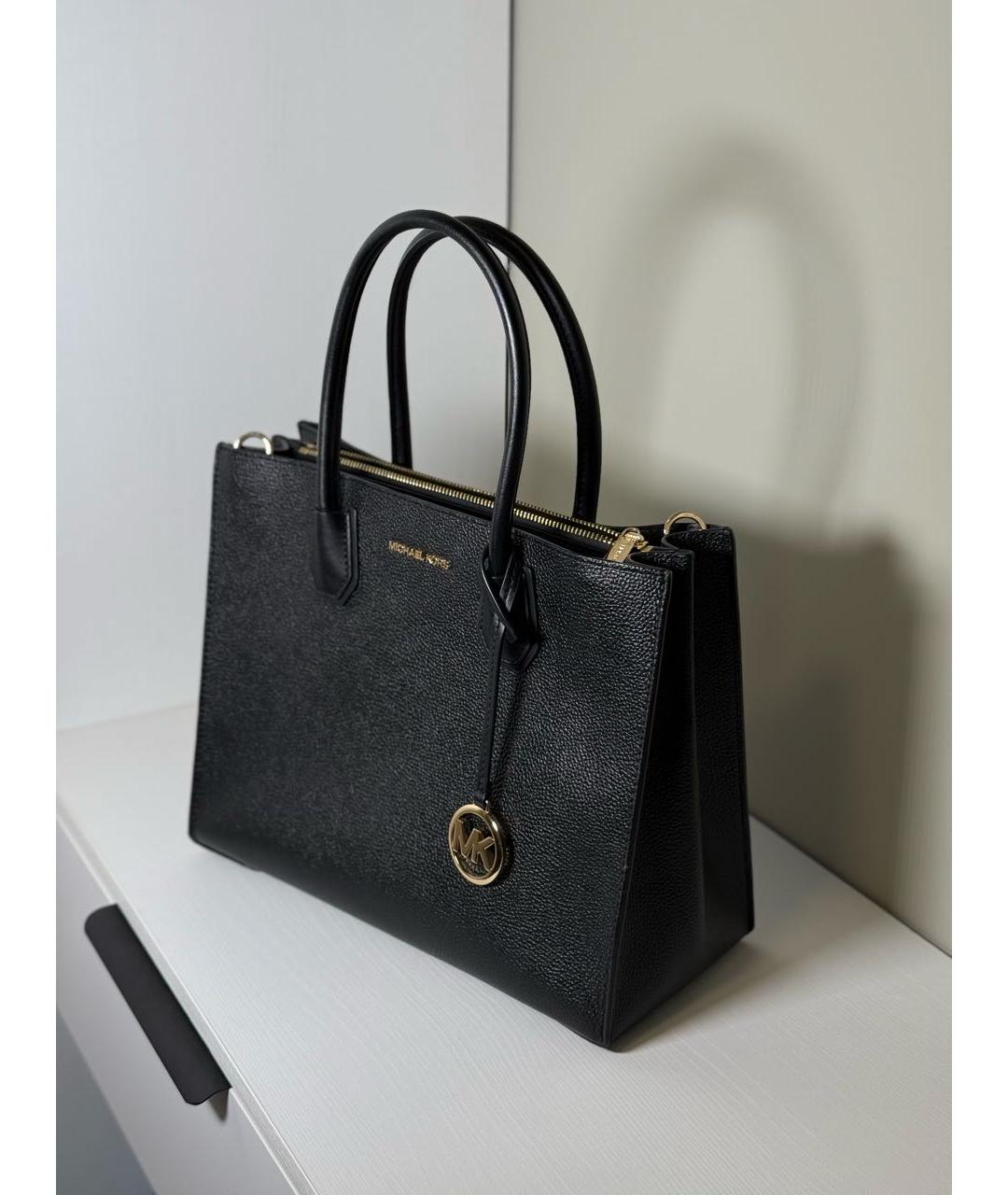 MICHAEL KORS Черная кожаная сумка с короткими ручками, фото 8