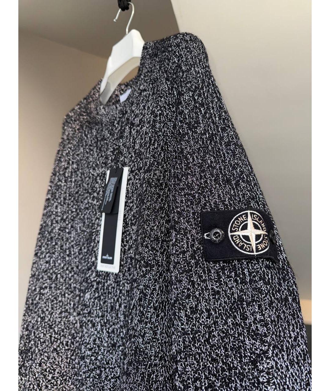 STONE ISLAND Черный льняной джемпер / свитер, фото 3