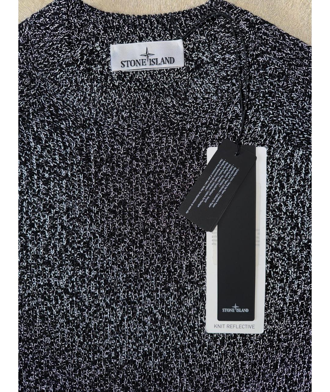 STONE ISLAND Черный льняной джемпер / свитер, фото 6