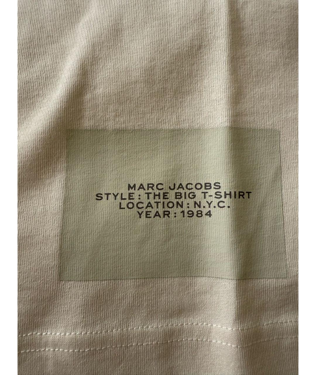 MARC JACOBS Бежевая хлопковая футболка, фото 4