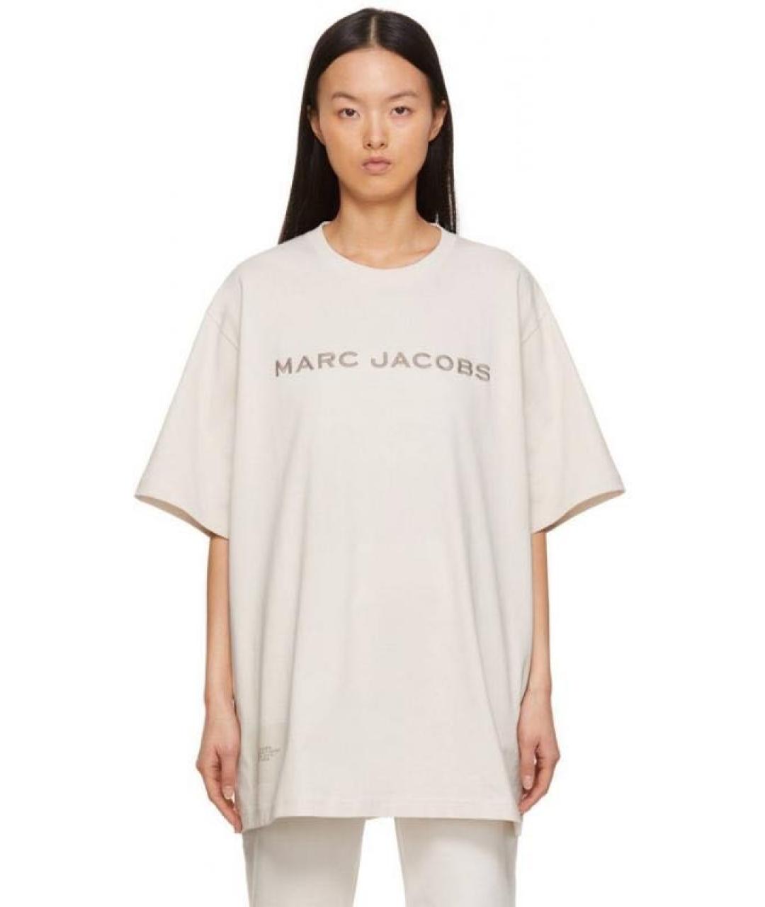 MARC JACOBS Бежевая хлопковая футболка, фото 5