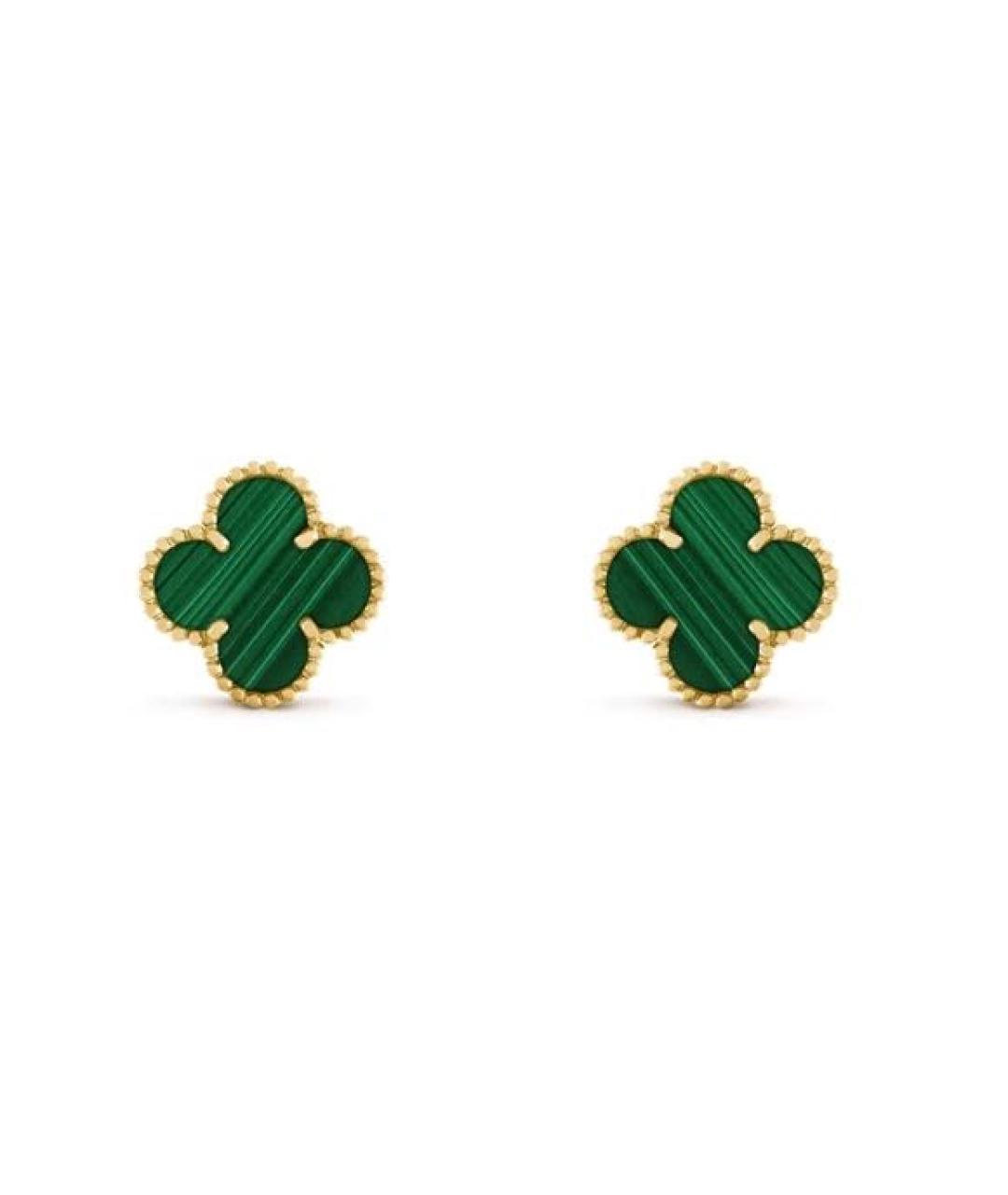 VAN CLEEF & ARPELS Зеленые серьги из желтого золота, фото 2
