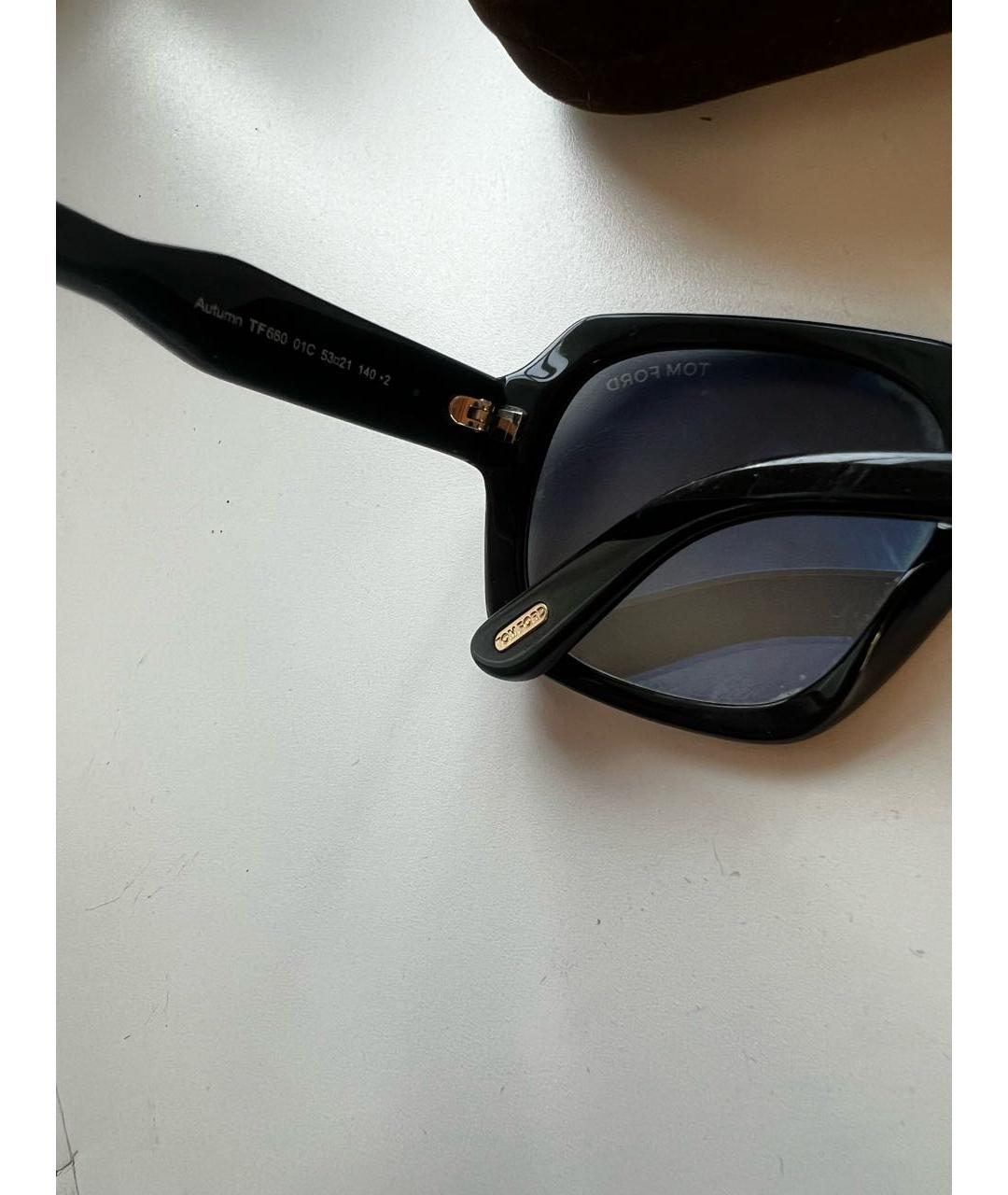 TOM FORD Черные пластиковые солнцезащитные очки, фото 3