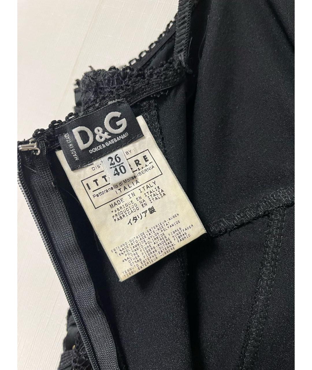 DOLCE&GABBANA Черное ацетатное коктейльное платье, фото 5