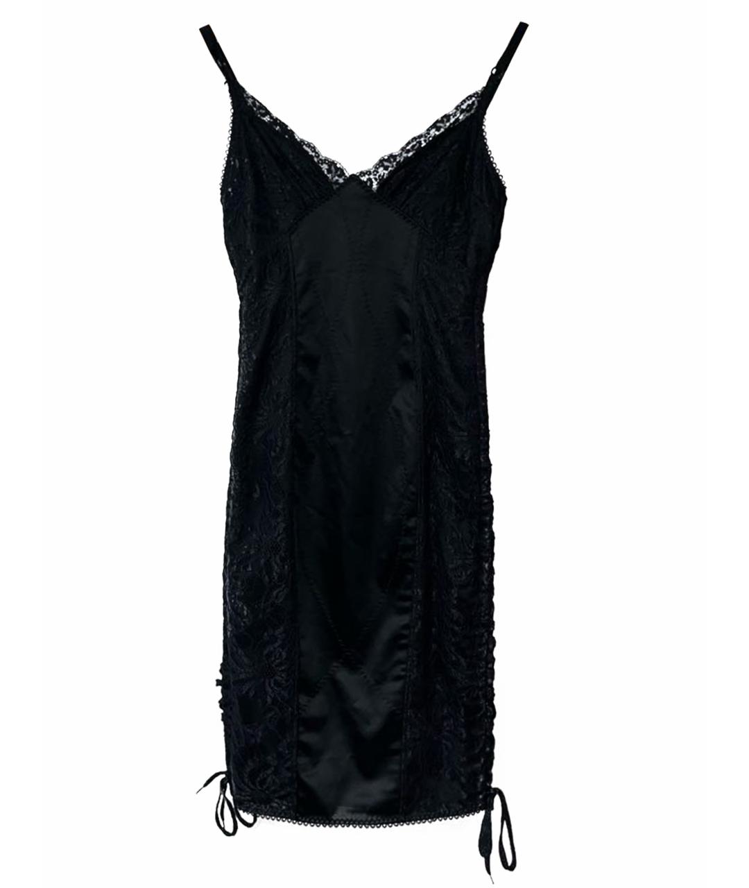 DOLCE&GABBANA Черное ацетатное коктейльное платье, фото 1