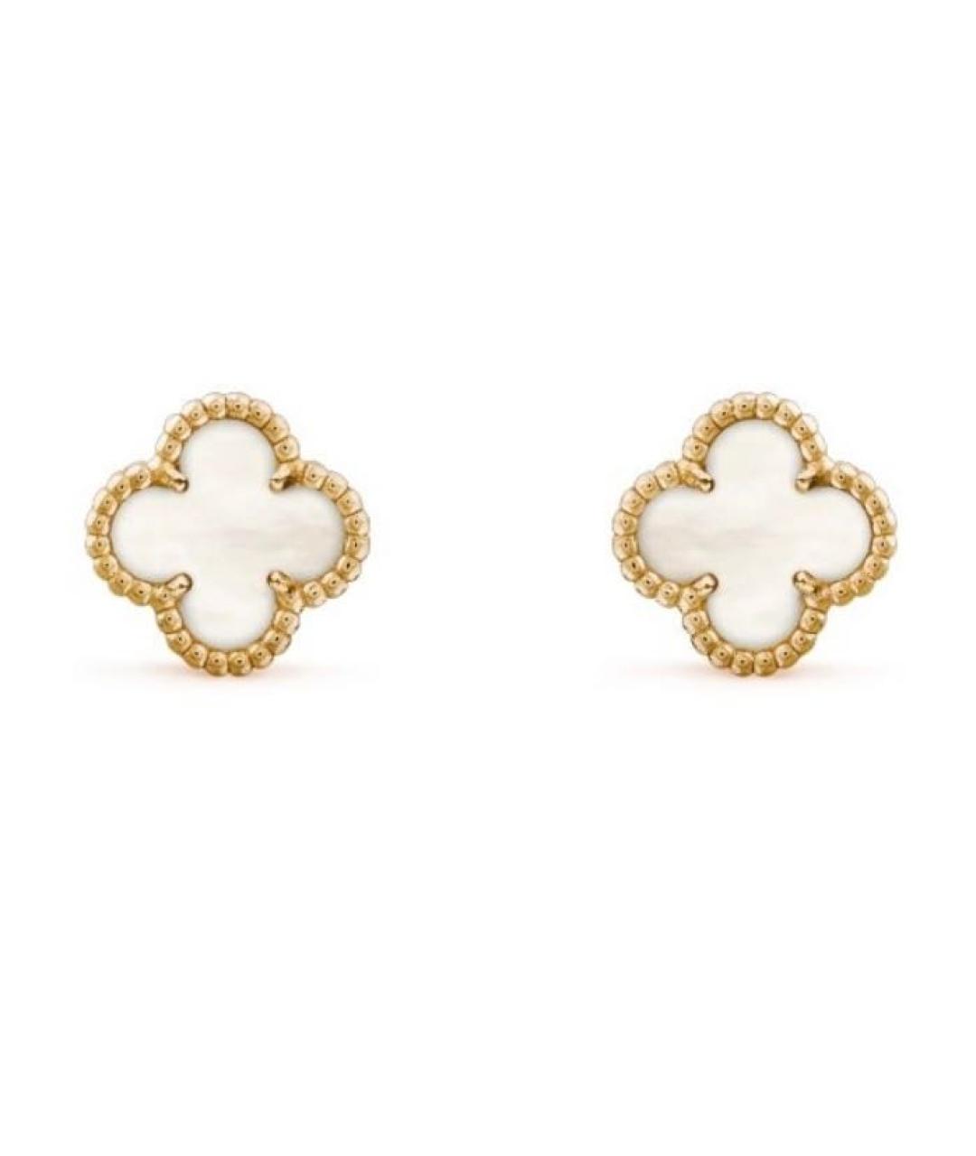 VAN CLEEF & ARPELS Белые серьги из желтого золота, фото 2
