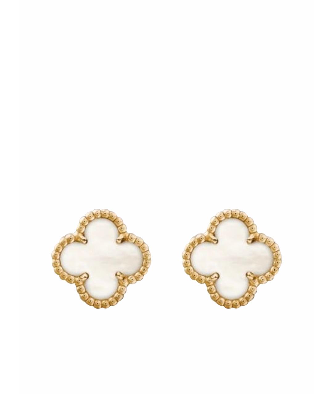 VAN CLEEF & ARPELS Белые серьги из желтого золота, фото 1