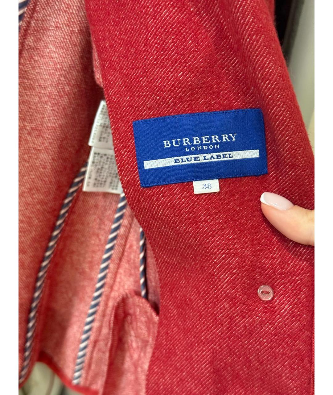 BURBERRY Красный шерстяной жакет/пиджак, фото 3