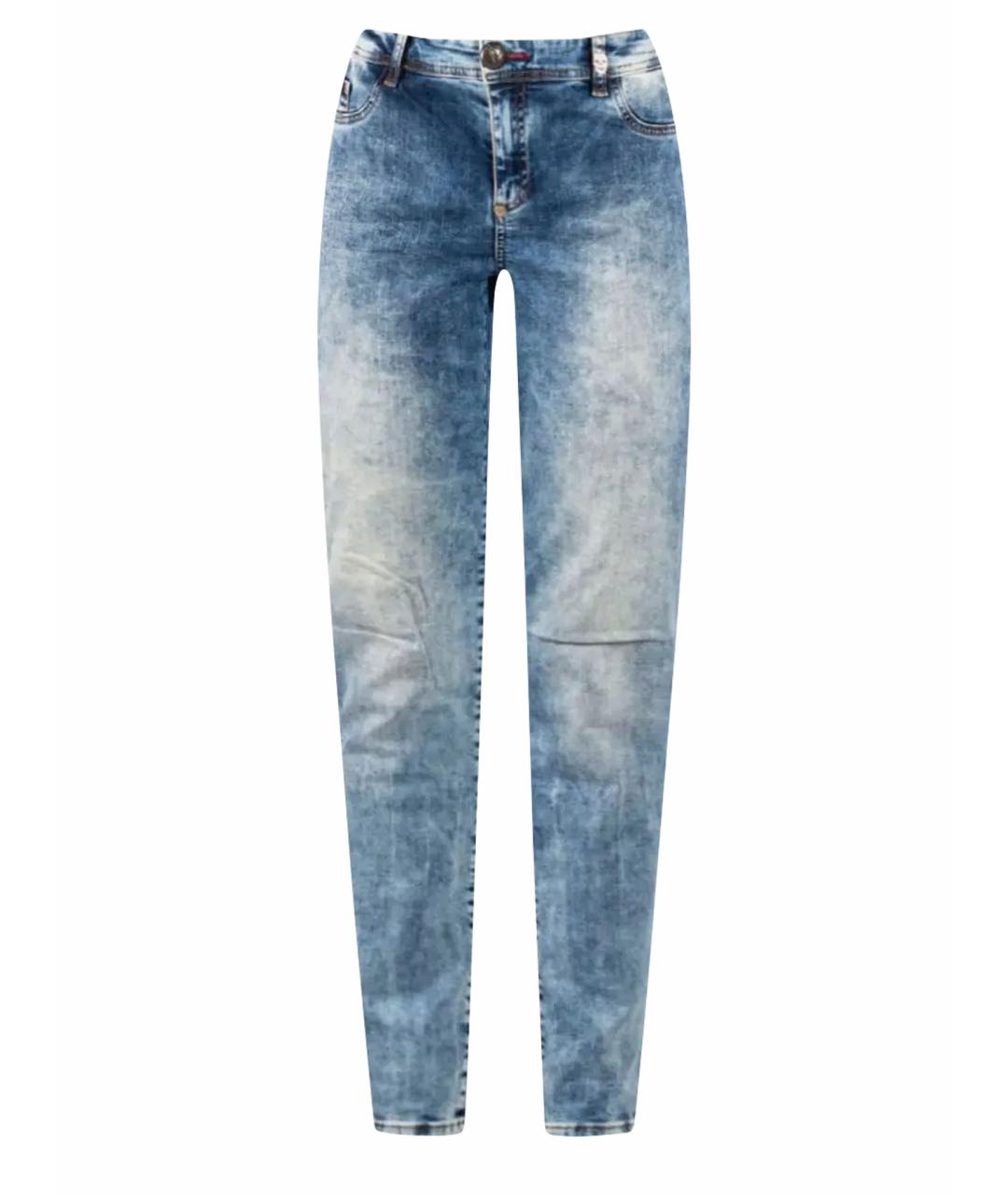 PHILIPP PLEIN Синие хлопковые джинсы слим, фото 1