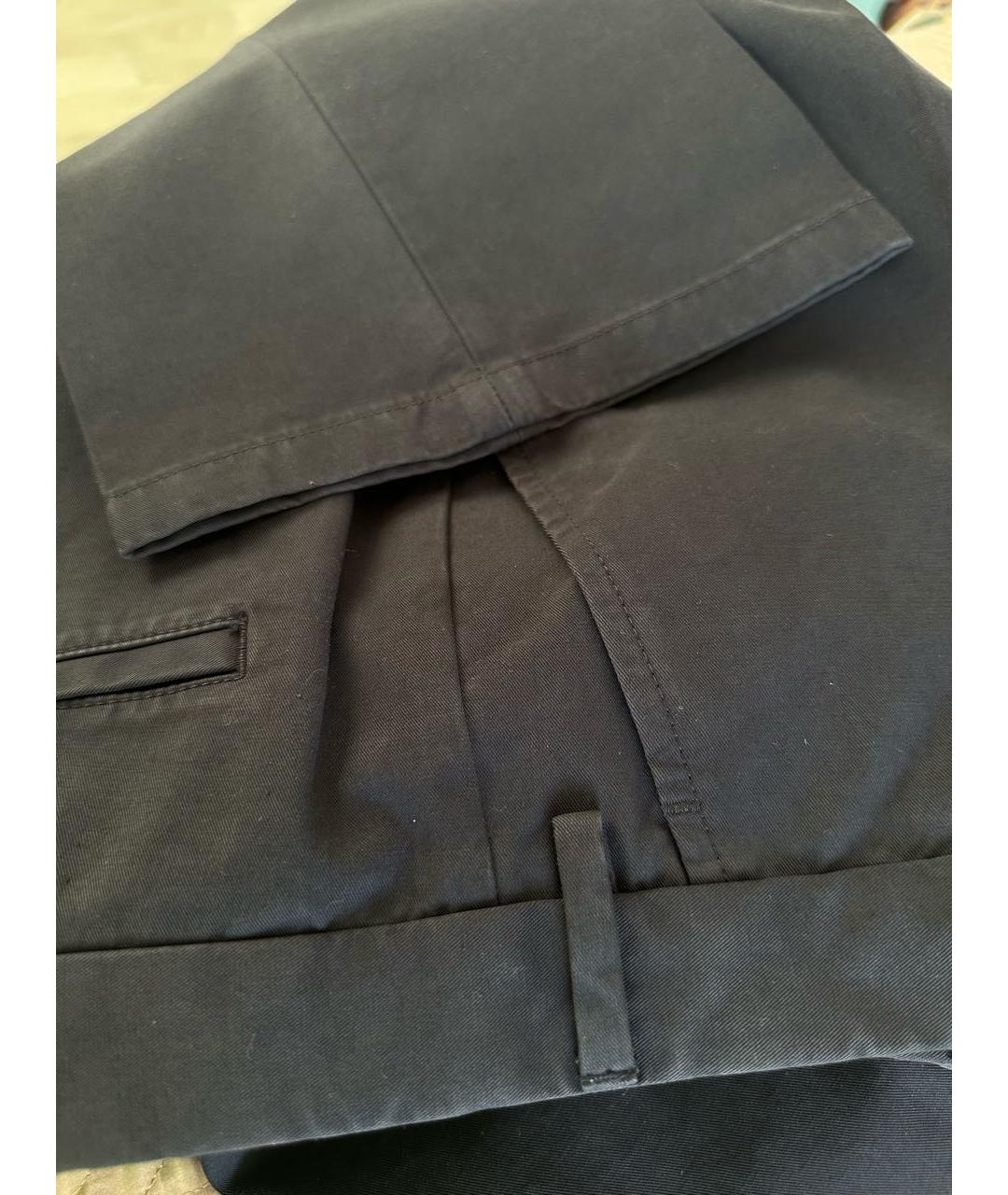 LORO PIANA Темно-синие хлопковые повседневные брюки, фото 7