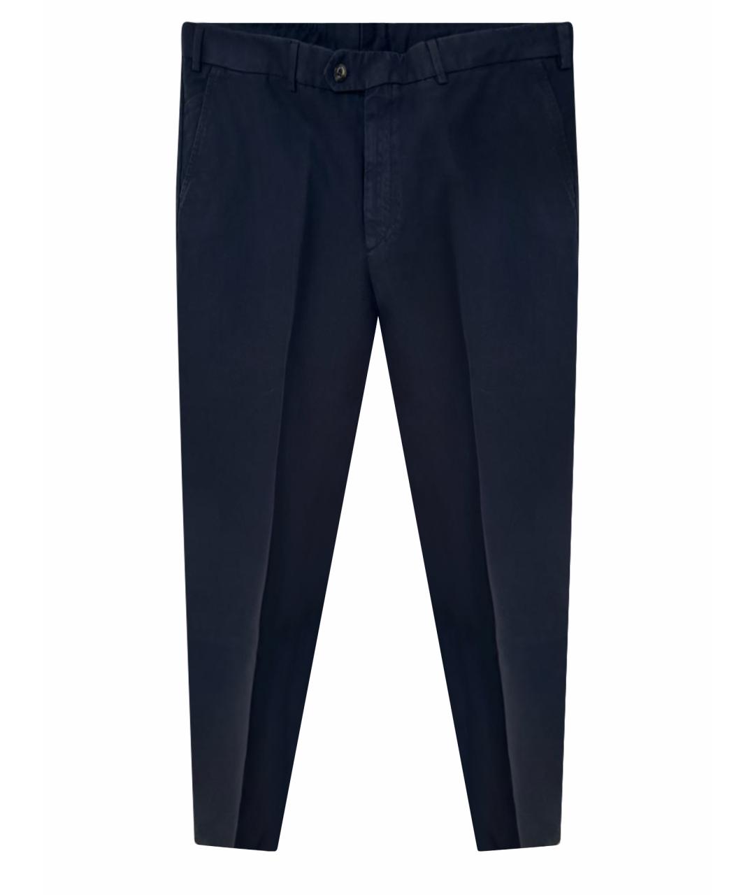 LORO PIANA Темно-синие хлопковые повседневные брюки, фото 1