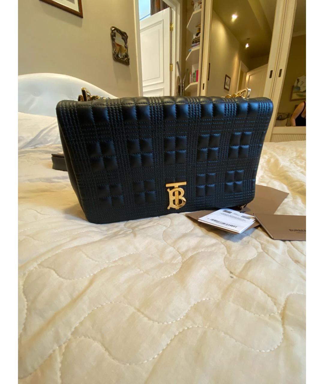 BURBERRY Черная кожаная сумка через плечо, фото 2