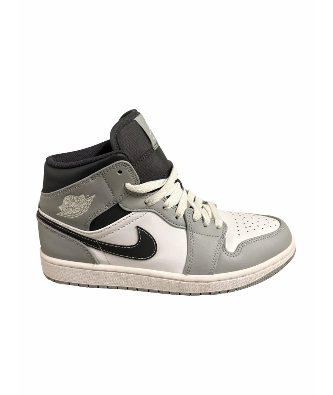 NIKE Серые кожаные кроссовки, фото 1