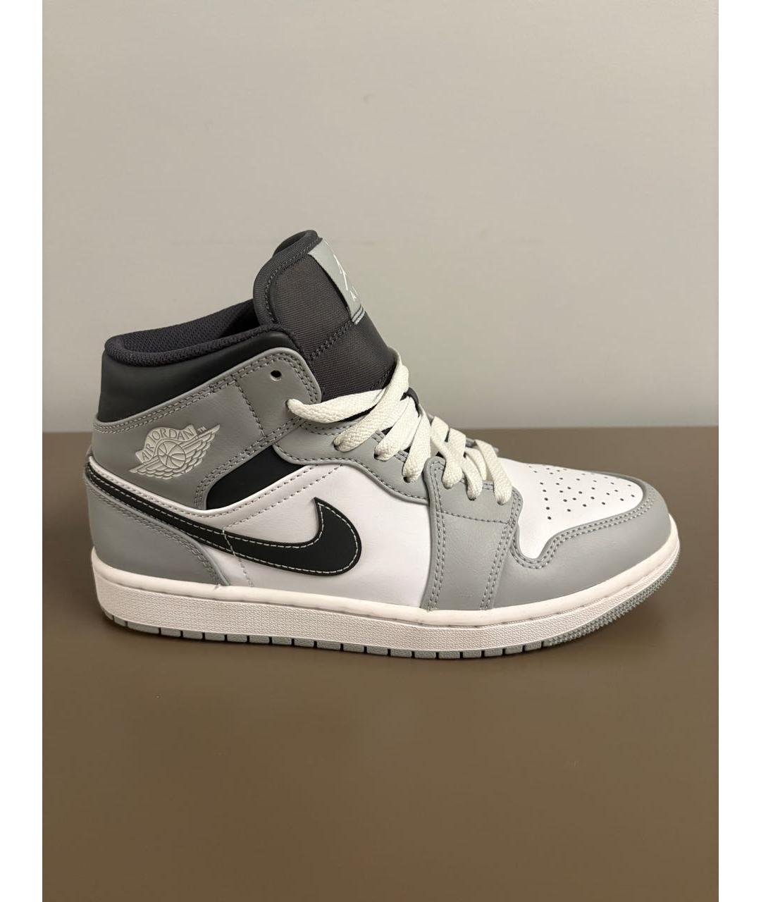 NIKE Серые кожаные кроссовки, фото 6