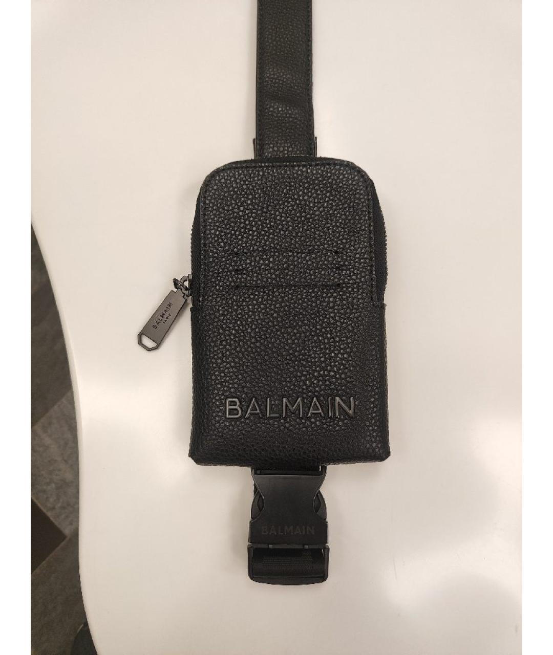BALMAIN Черная кожаная сумка на плечо, фото 9