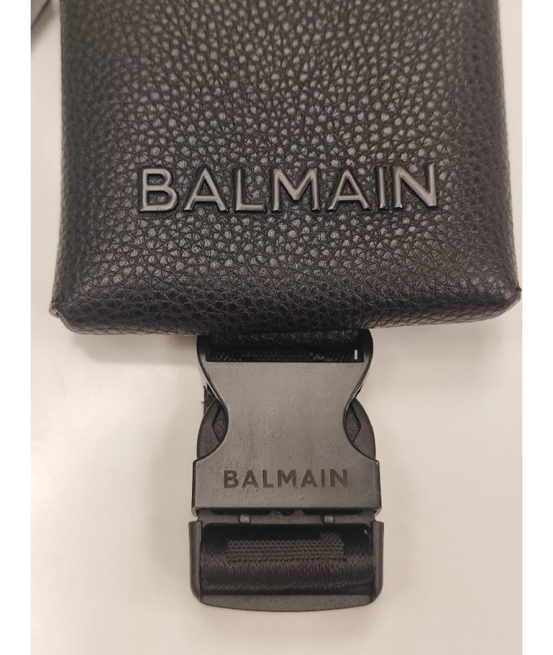 BALMAIN Черная кожаная сумка на плечо, фото 6