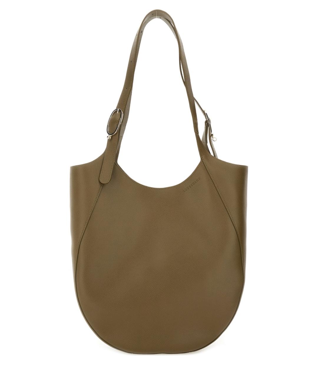 LONGCHAMP Хаки кожаная сумка тоут, фото 1