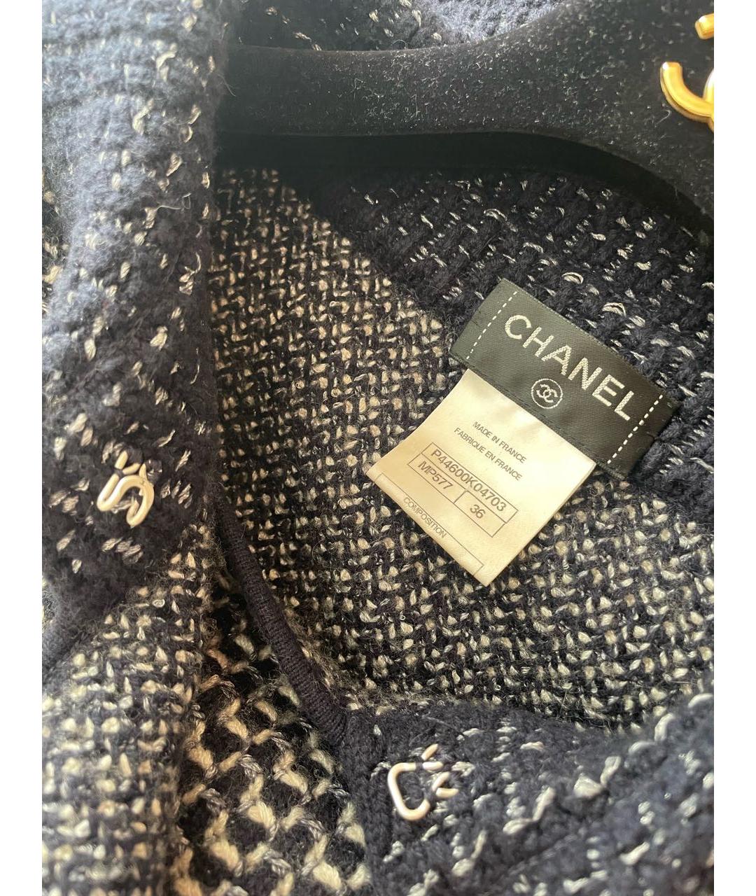 CHANEL Темно-синий шерстяной жакет/пиджак, фото 6