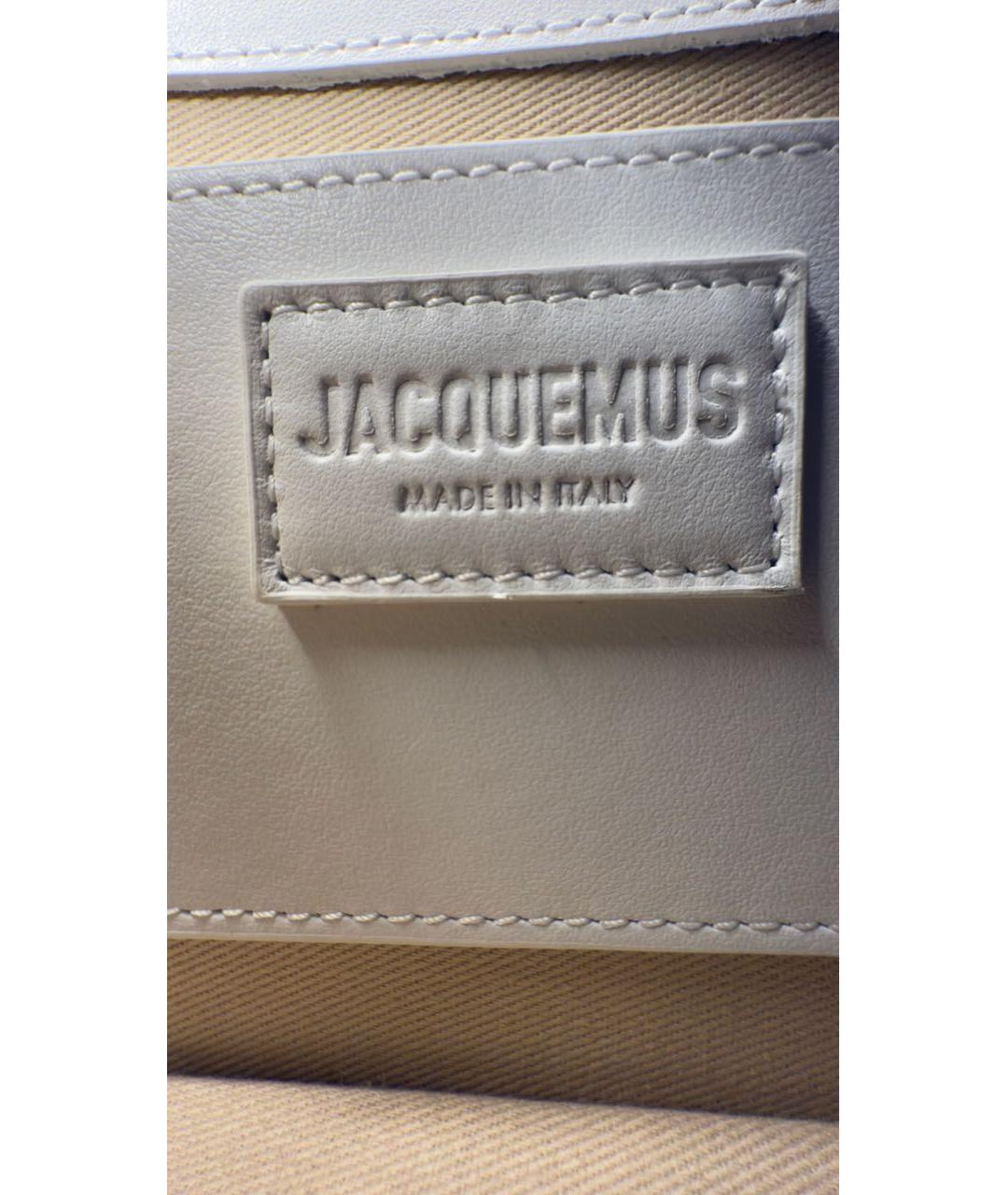 JACQUEMUS Белая кожаная сумка тоут, фото 6