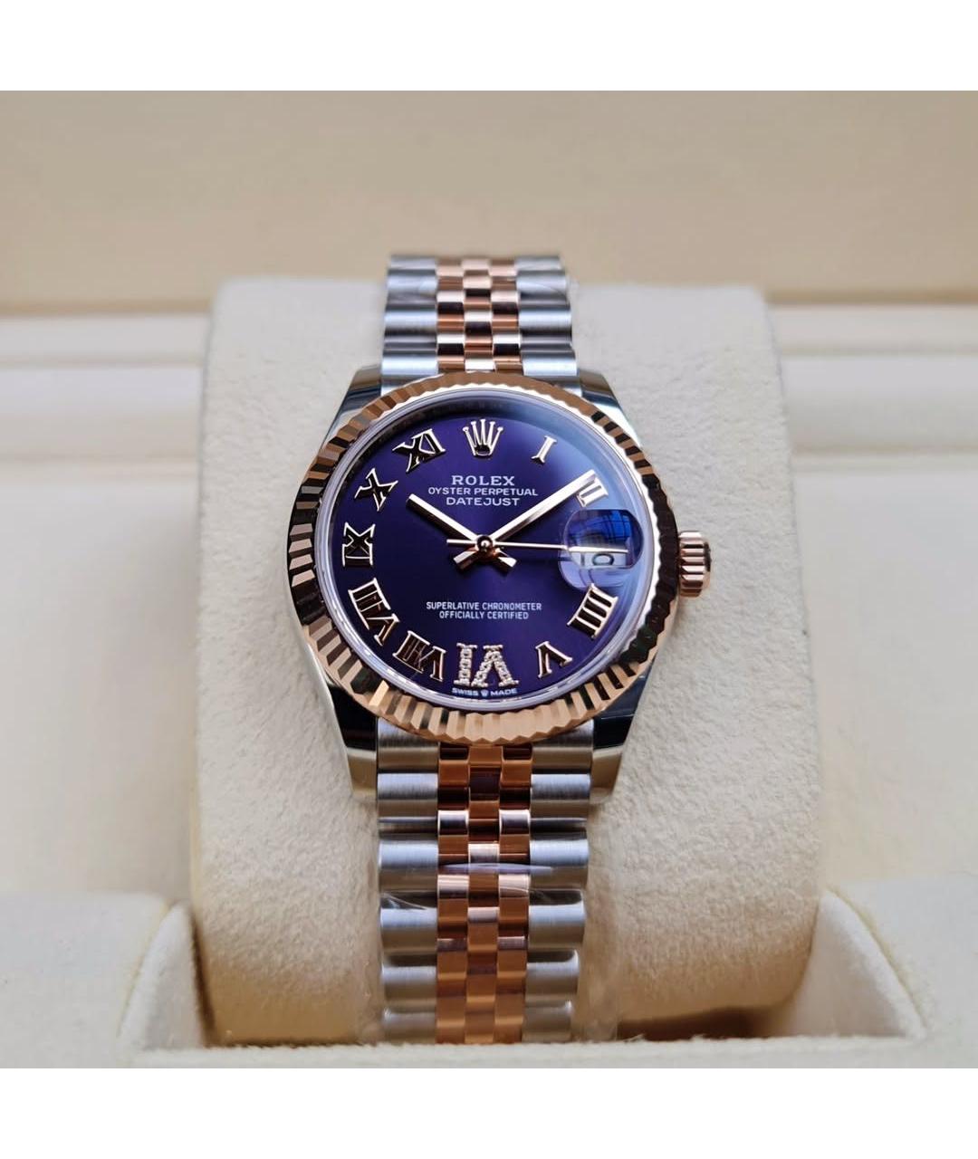 ROLEX Фиолетовые часы из розового золота, фото 2
