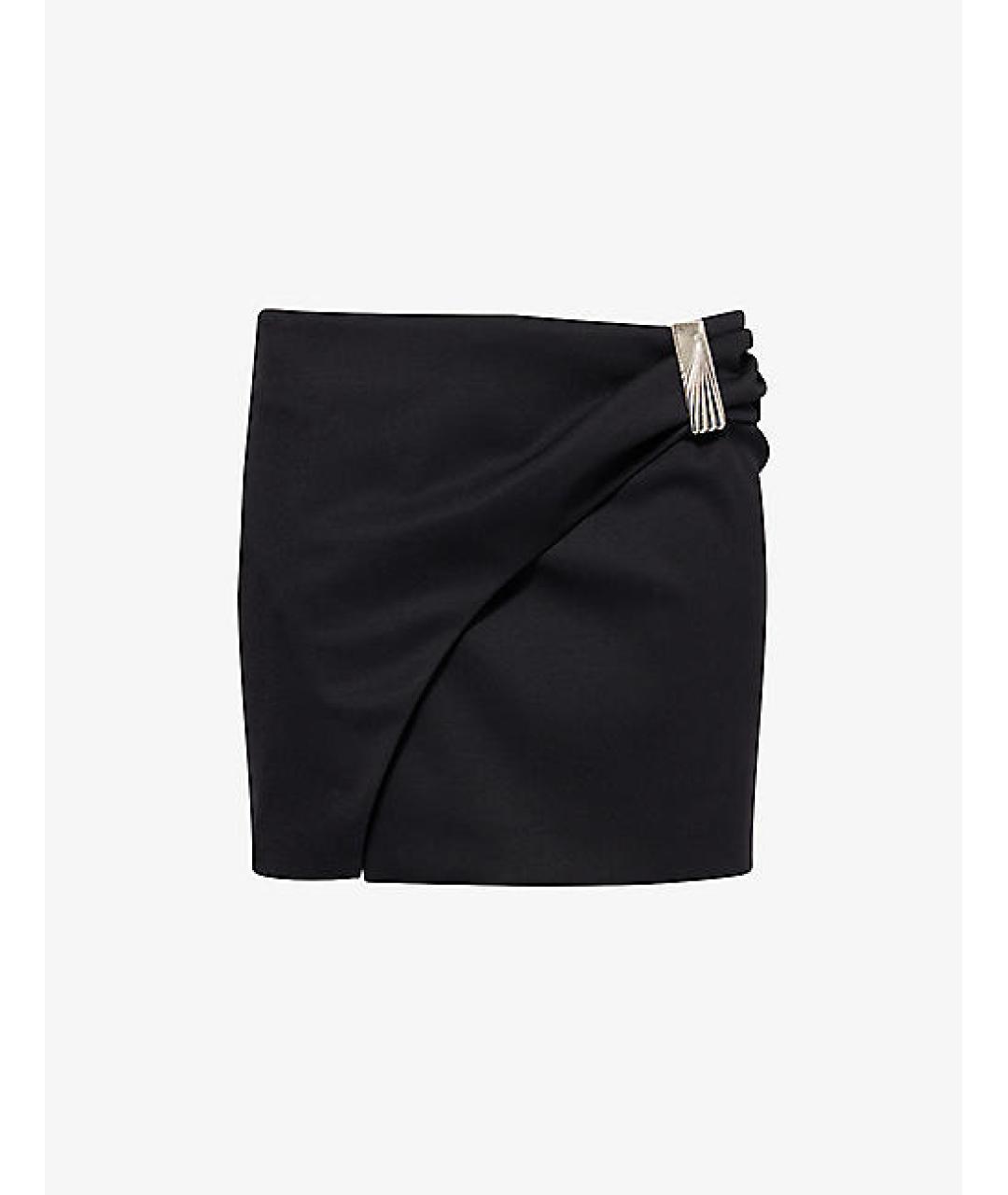 THE ATTICO Черная шерстяная юбка мини, фото 1