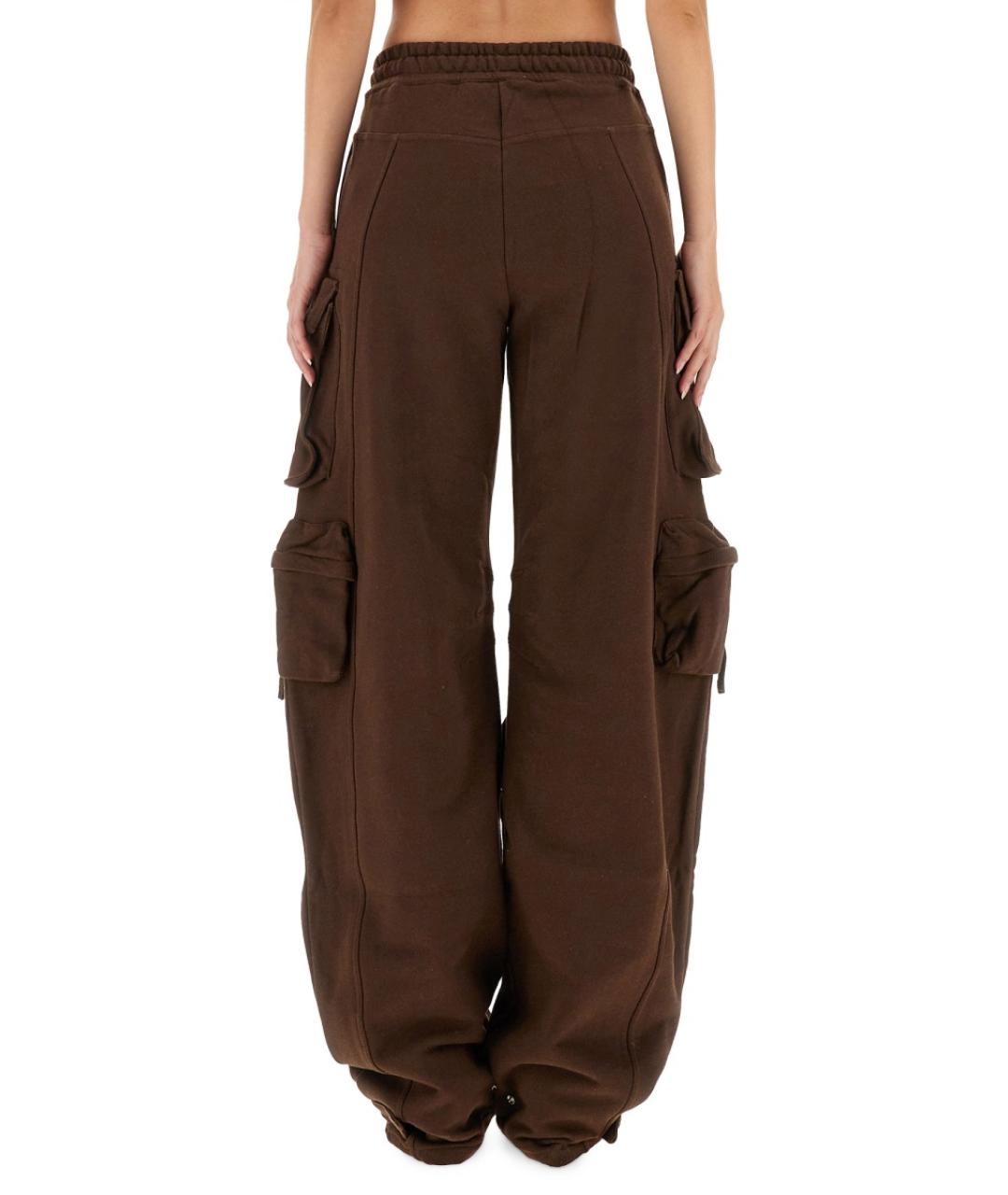 THE ATTICO Коричневые хлопковые прямые брюки, фото 3