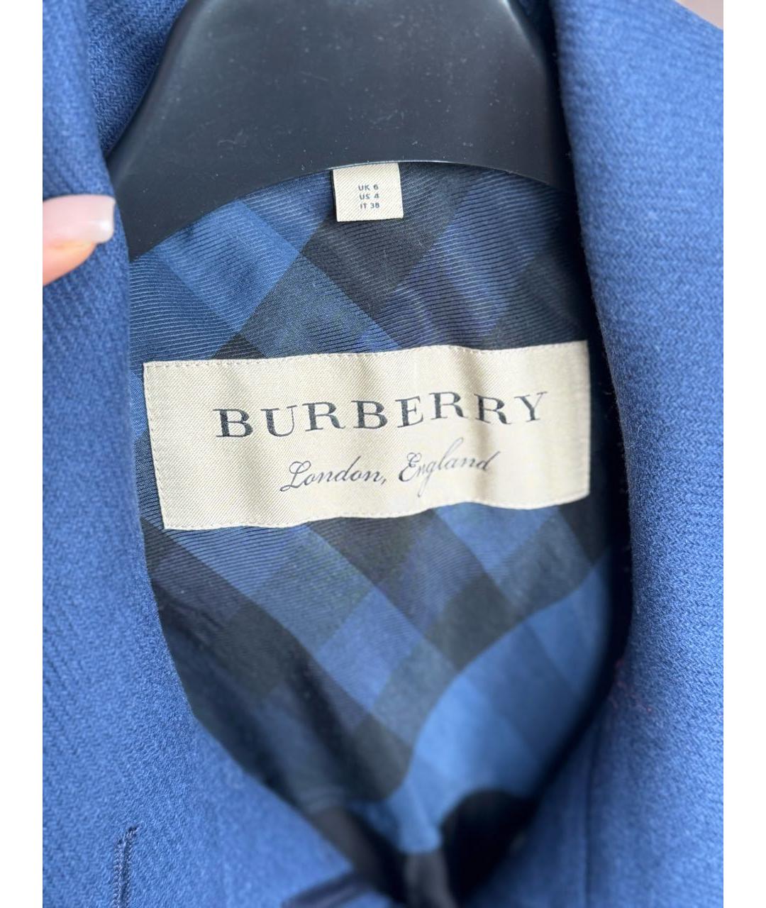 BURBERRY Синее пальто, фото 5