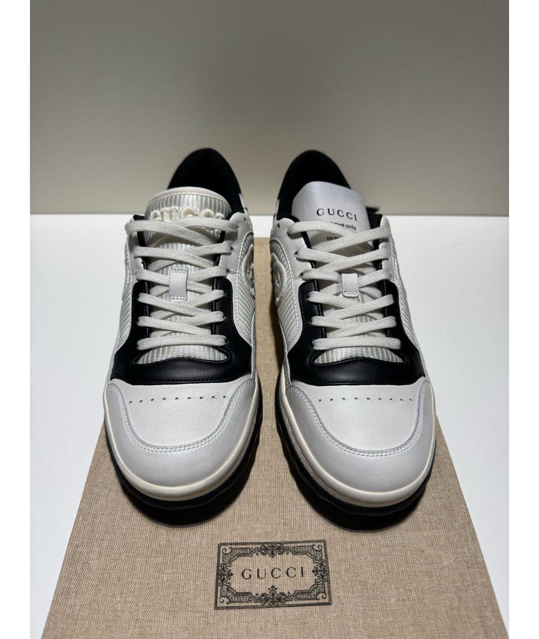GUCCI Белые кожаные кроссовки, фото 3