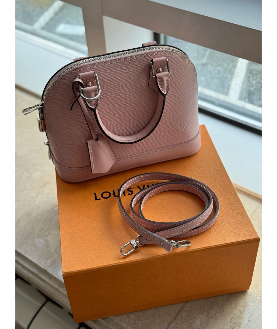 LOUIS VUITTON Розовая кожаная сумка с короткими ручками, фото 3