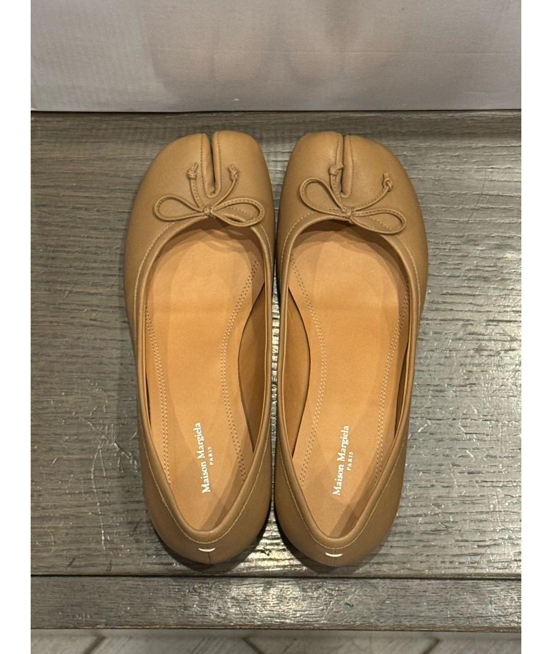 MAISON MARGIELA Бежевые кожаные туфли, фото 2
