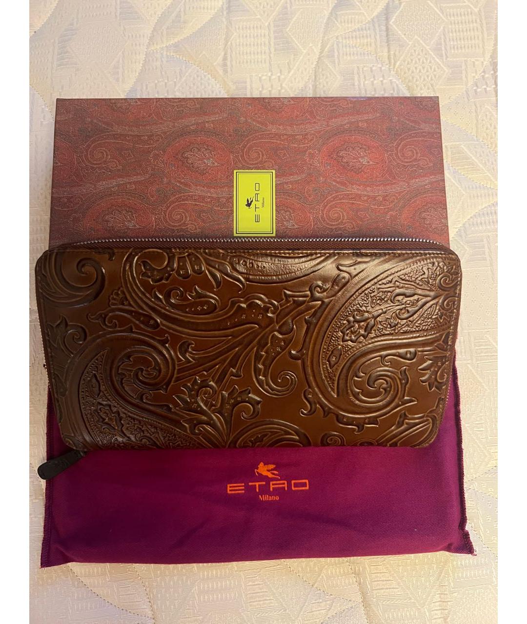 ETRO Коричневая кожаная барсетка, фото 3