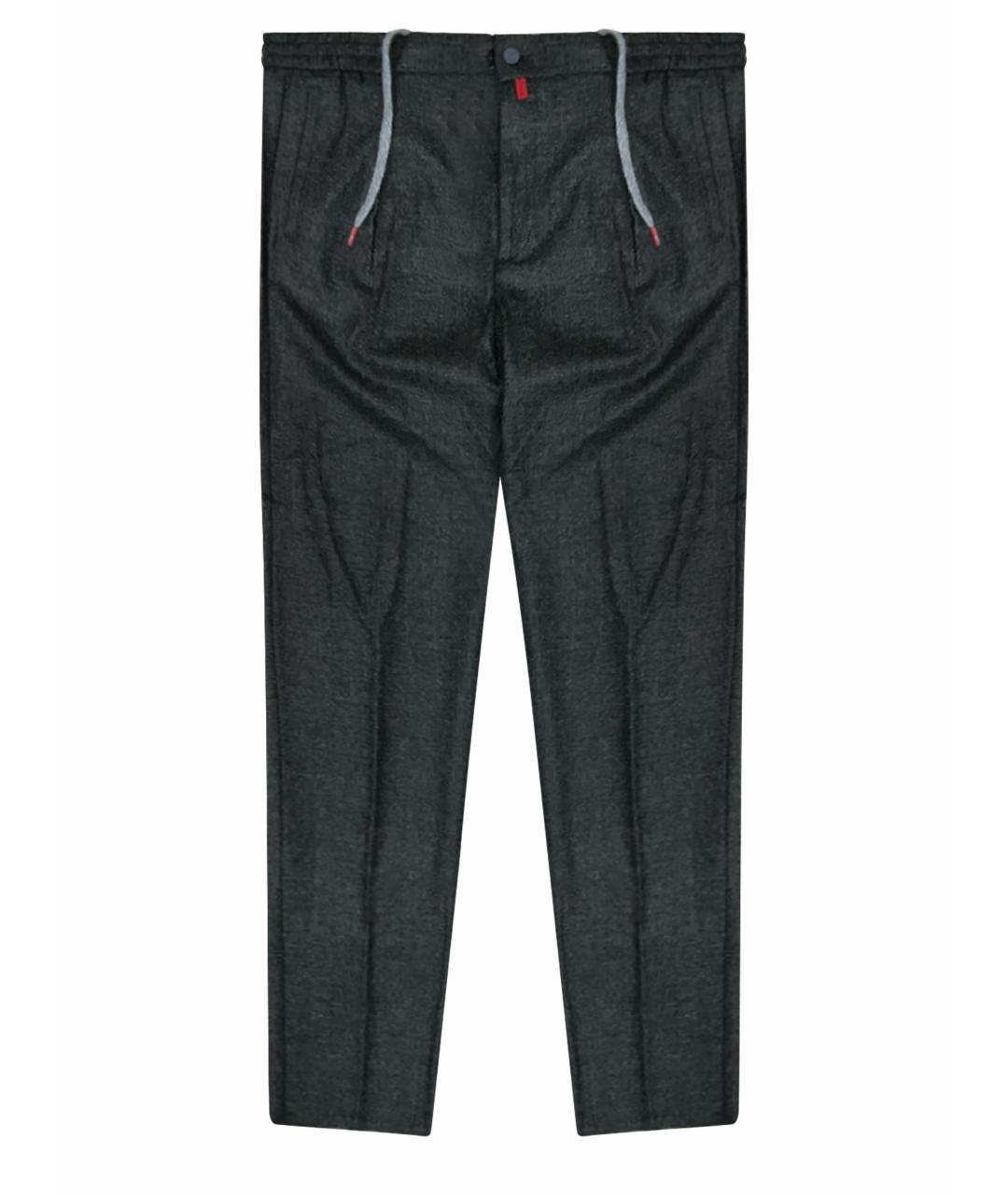 KITON Антрацитовые шерстяные классические брюки, фото 1