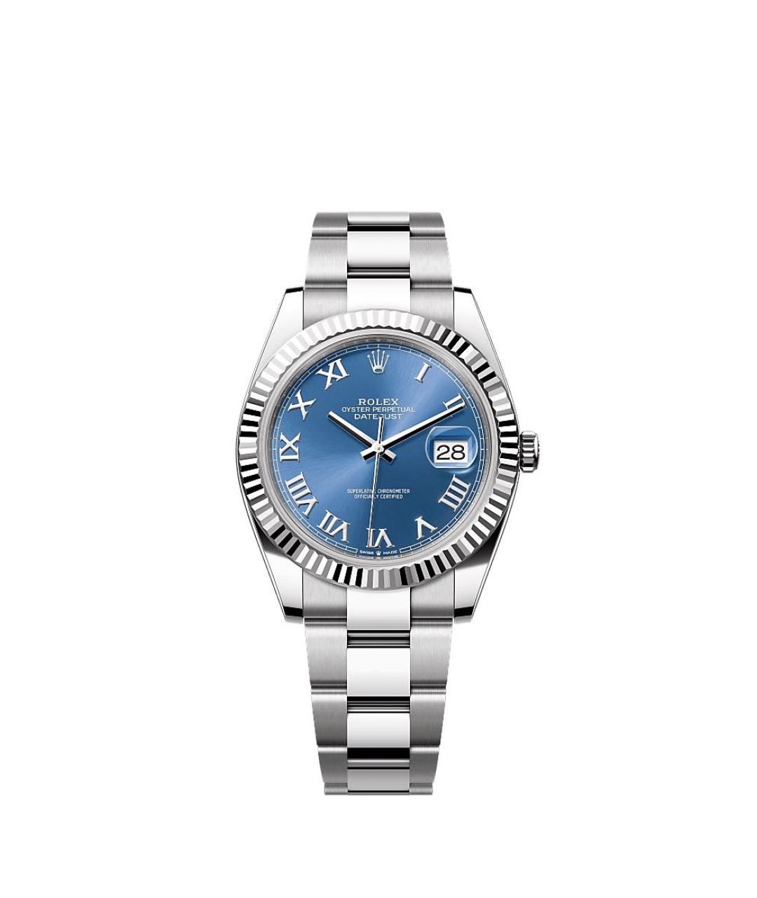 ROLEX Синие часы из белого золота, фото 1
